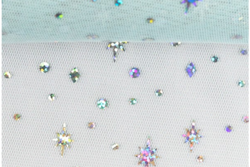Tüll "Elsa" mit Glitzersternen, helltürkis, 0,5 m
